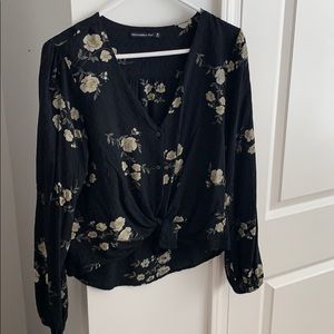 A&F romantic floral blouse